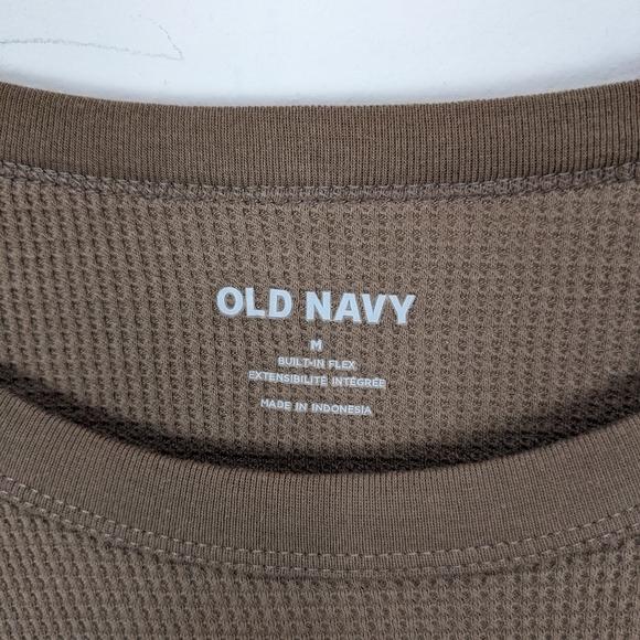 Old Navy Waffle Knit T-shirt Mens Medium Brown - Picture 5 of 9